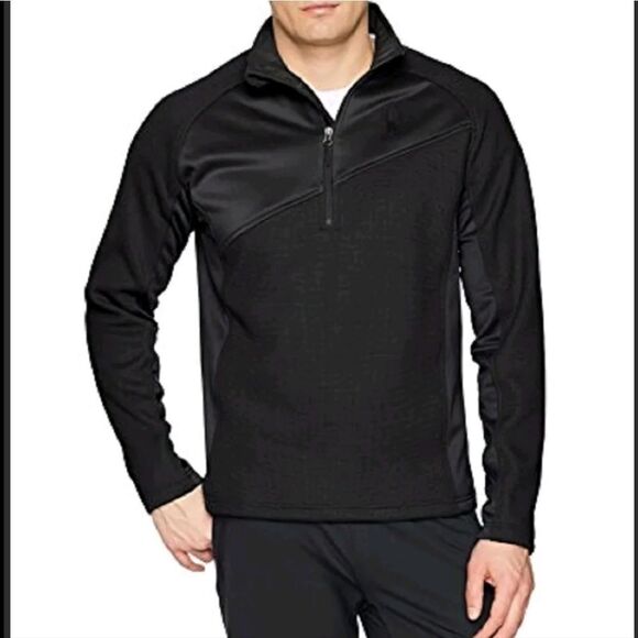 NEW Spyder black‎ and red Verger 1/4 zip Outbound Stryke jacket pullover M - Picture 1 of 13